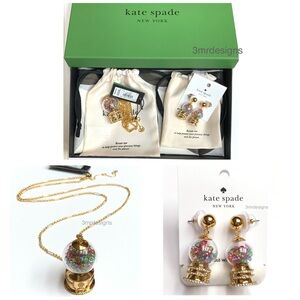 NWT Kate Spade♠️TREAT YOURSELF GUMBALL 12-K Gold Plated Earrings & Necklace Set